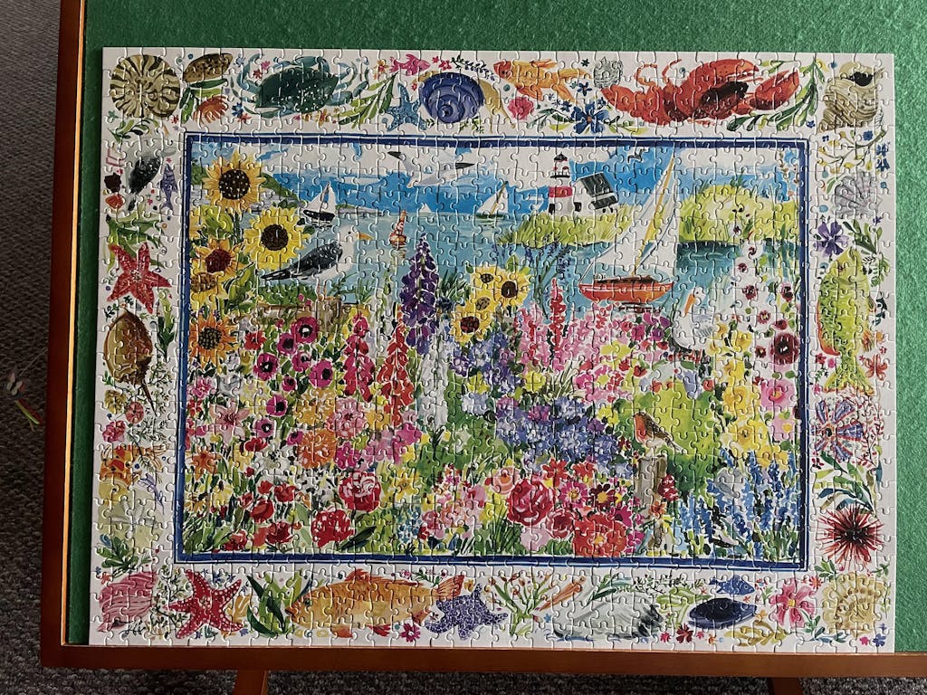 Seagull Garden in Maine 1000 Piece Rectangle Puzzle eeBoo Piece & Love