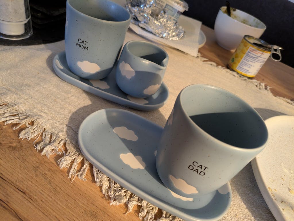 Cloud Medium Cup 220ml Cat Mom & Dad 2 Pieces Set