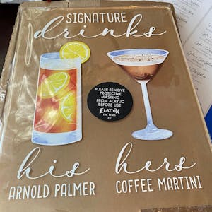 Bar Menu Signature Drinks! -Hers and His - Bar Menu Sign, Bar Sign for wedding and special events.