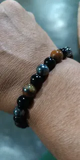 1pc Natural Black Obsidian, Hematite & Tiger Eye Bead Bracelet – Magnetic Soul Jewelry for Men & Women