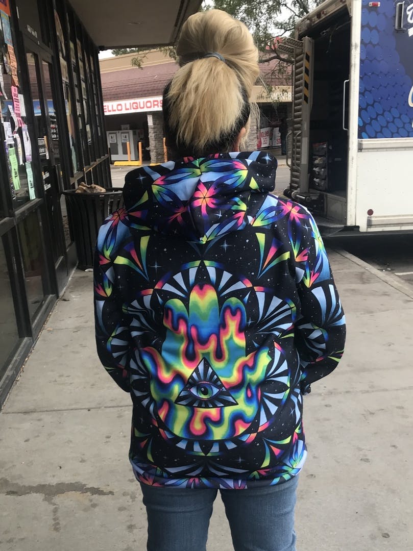 trippy hamsa hoodie