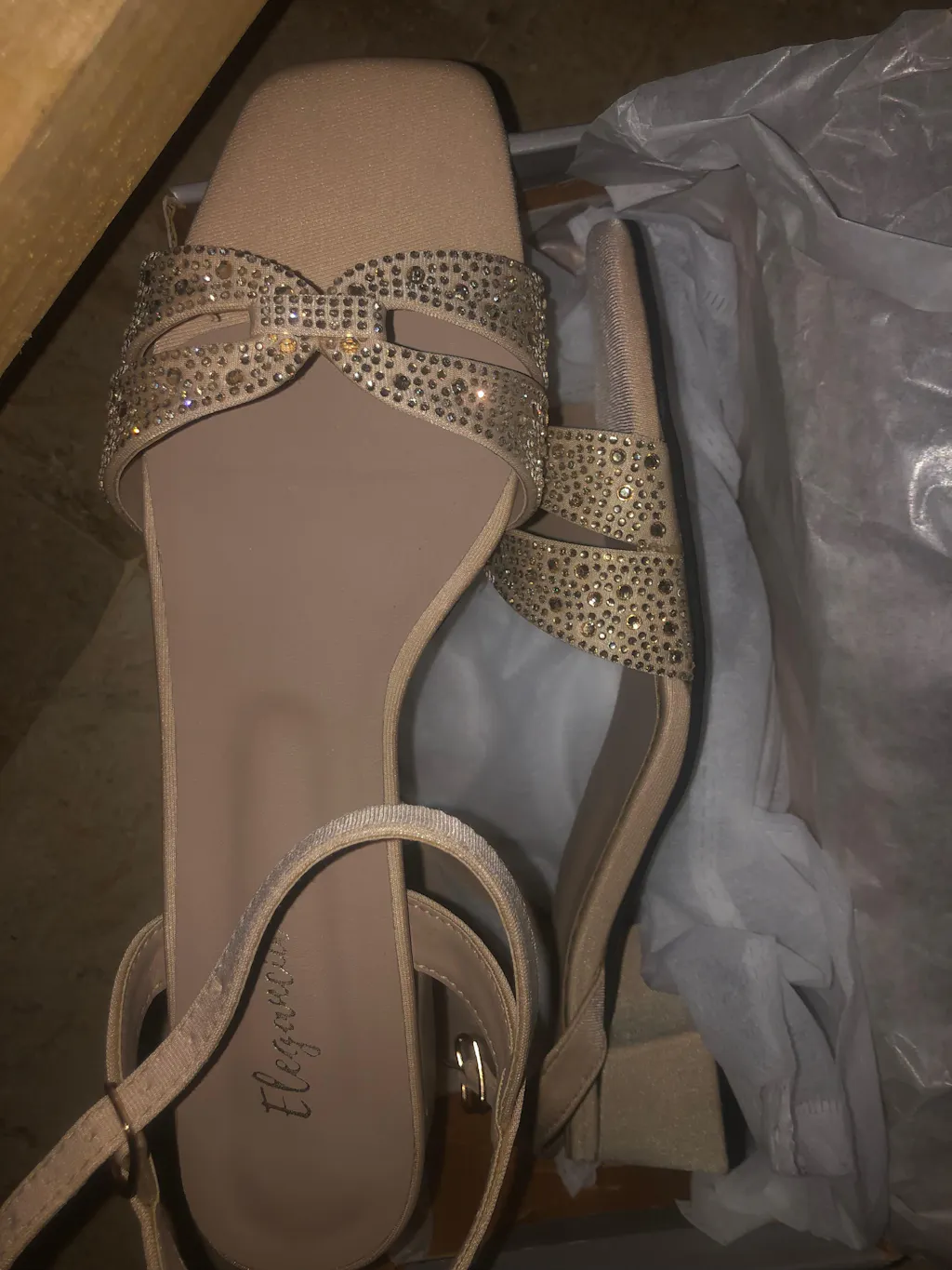 Crystal Embellished Mid Heel Sandals