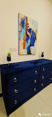 Blue and Gold Azure | Abstract Wall Art | Single Panel