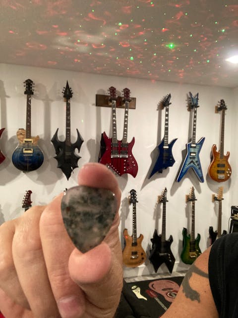 Hand-Carved Bloodstone Plectrum