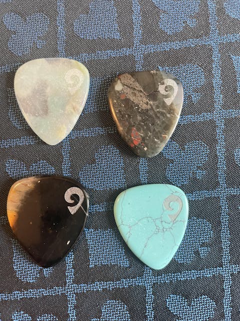 Hand-Carved Turquoise Howlite Plectrum