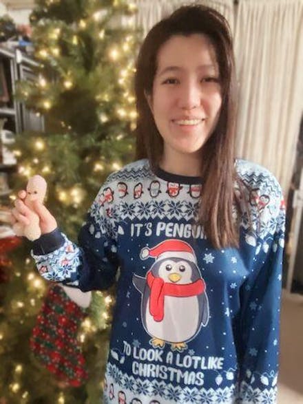 Ugly Christmas Penguin Long Sleeve Sweatshirt