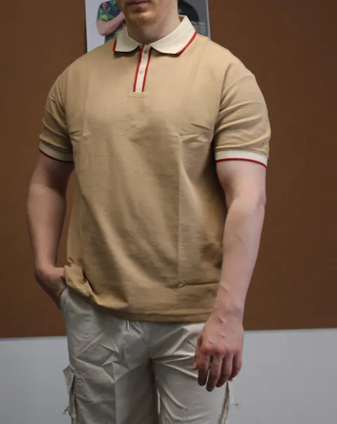 Men's Slim Fit Retro Tipped Collar Short Sleeve Polo Shirt