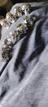 10pcs Vintage Punk Skull Rings Set – Mixed Style Alloy Jewelry for Men & Women