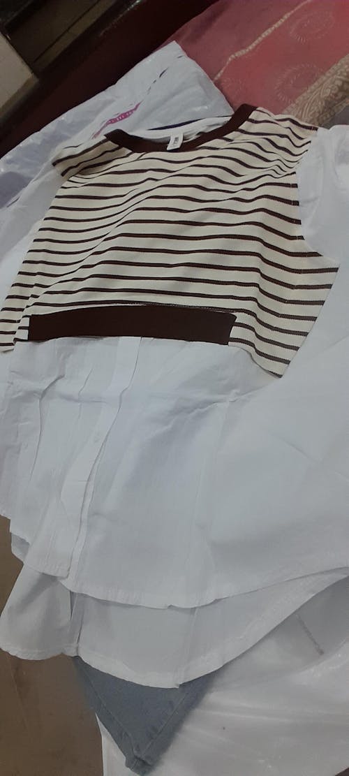 Korean style top shirt with denim short 2 pcs dress for girls