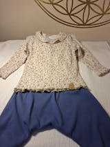 Rib Jersey Miniblumen blau