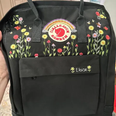 Personalized Fjallraven Kanken Backpack with Cats and Pet Embroidery - Personalized Embroidered Backpack - Custom Bag for Women