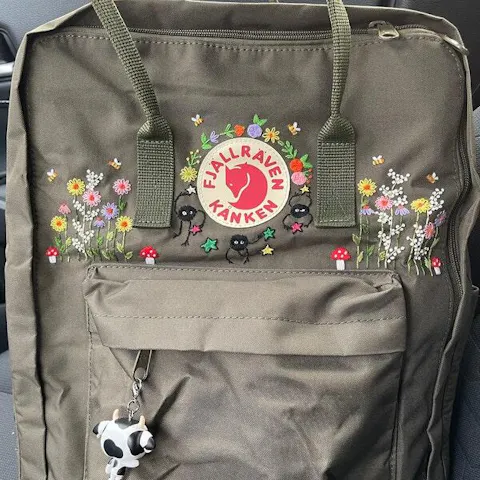Fjallraven Kanken Backpack with Embroidered Colorful Floral - Personalized Embroidered Backpack - Custom Bag for Women