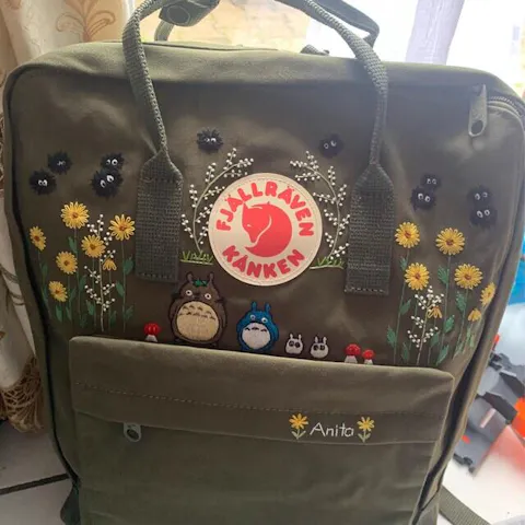 Custom Fjallraven Kanken Backpack – Anime, Cartoon & Fictional Character Embroidery - Personalized Embroidered Backpack - Custom Bag for Women