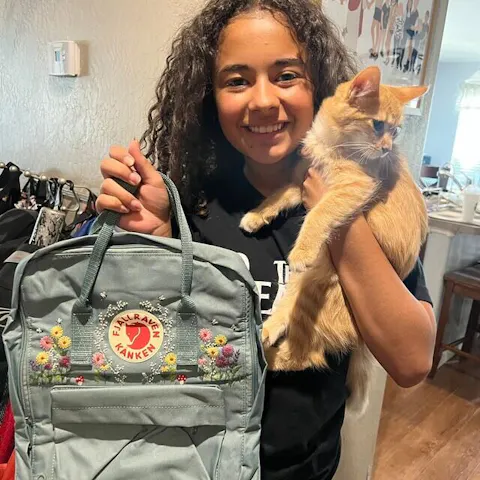 Custom Fjallraven Kanken Backpack – Dog Embroidery Design - Personalized Embroidered Backpack - Custom Bag for Women