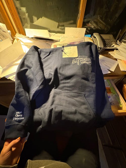 Custom Embroidered Trucker Hoodie from Your Photo, Personalized Gift for Truck Lover