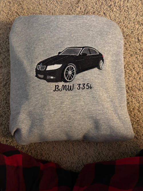 Custom Car from Photo, Embroidered Sweatshirt, Hoodie, Car Guy Gifts