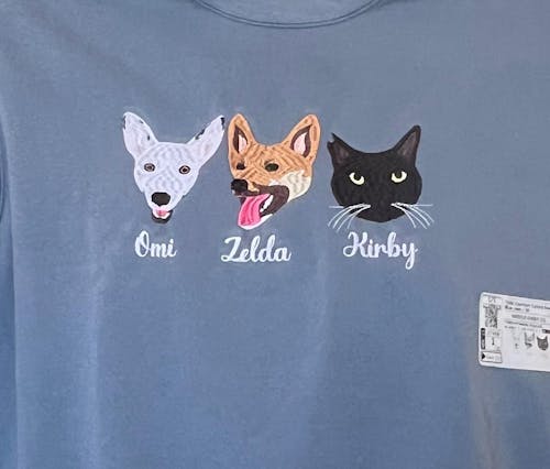 Comfort Color® Custom Embroidered Pet Outline Sweatshirt from Photo