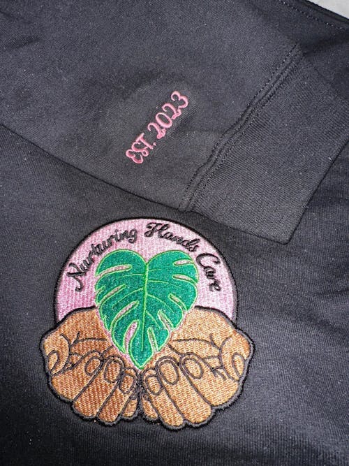 Custom Embroidered Logo Text Zip Up Hoodie