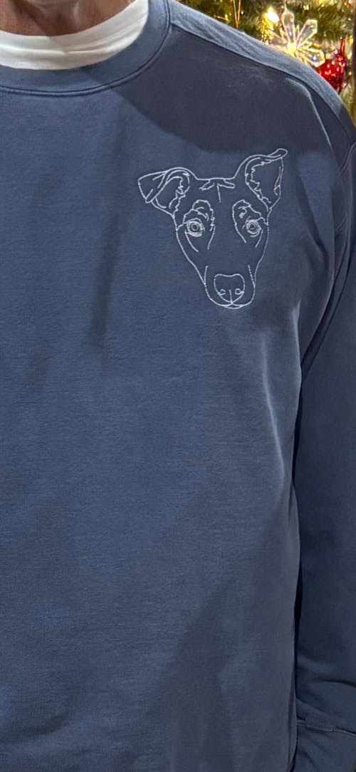 Comfort Color® Personalized Dog Sweatshirts for Humans with Custom Embroidered Dog Face and Dog Name