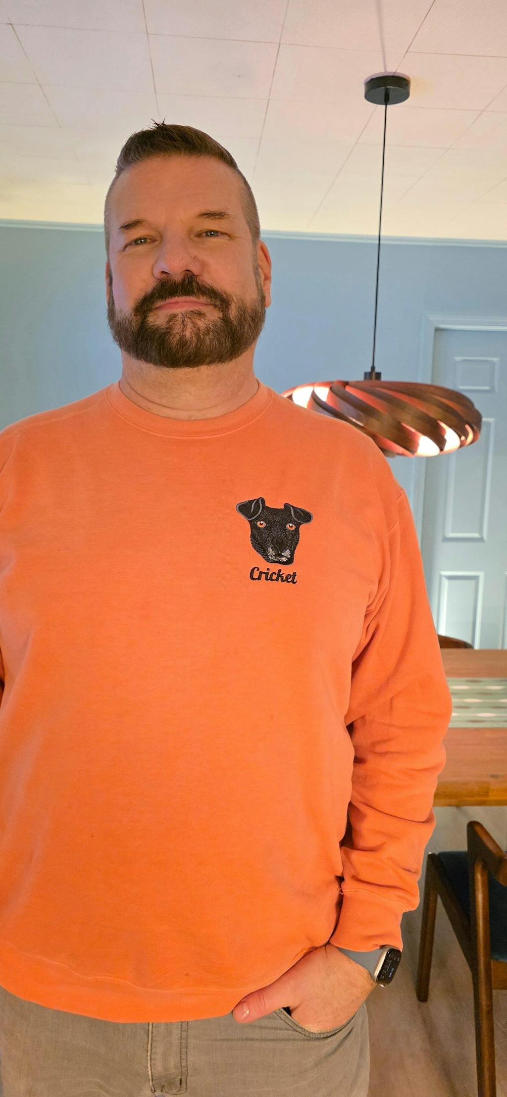 Comfort Color® Custom Embroidered Pet Outline Sweatshirt from Photo