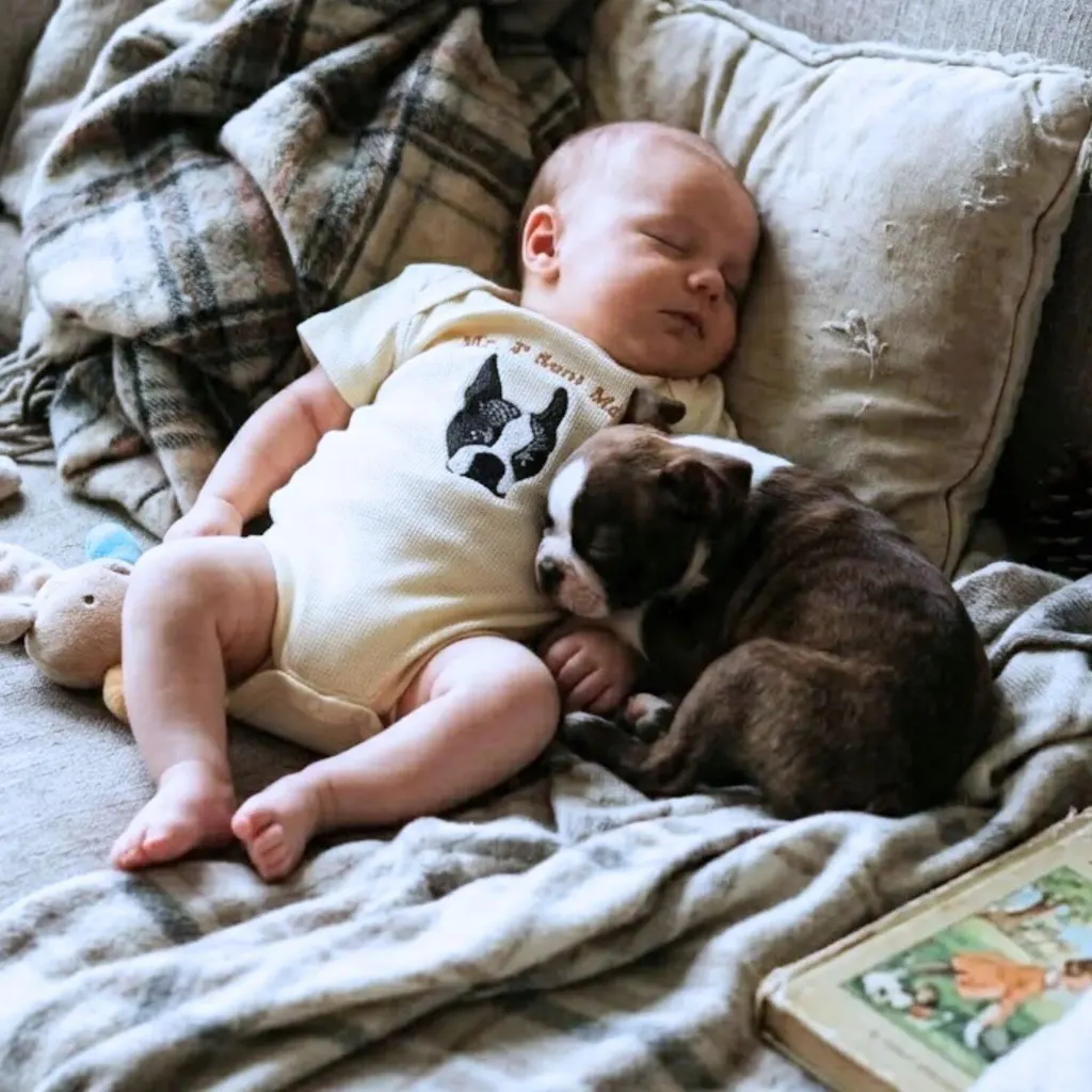 Custom Embroidered Baby Bodysuit Onesie with Pet Photo, Name - New Best Friend