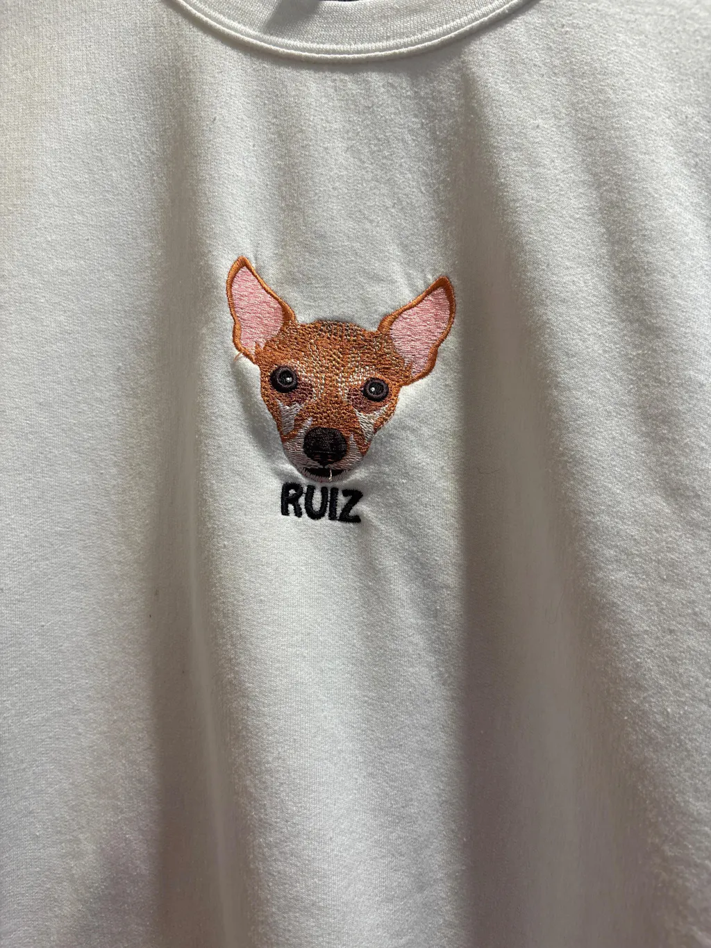 Custom Embroidered Pet Sweatshirt, Hoodie with Photo Portrait - Personalized Pet Gifts