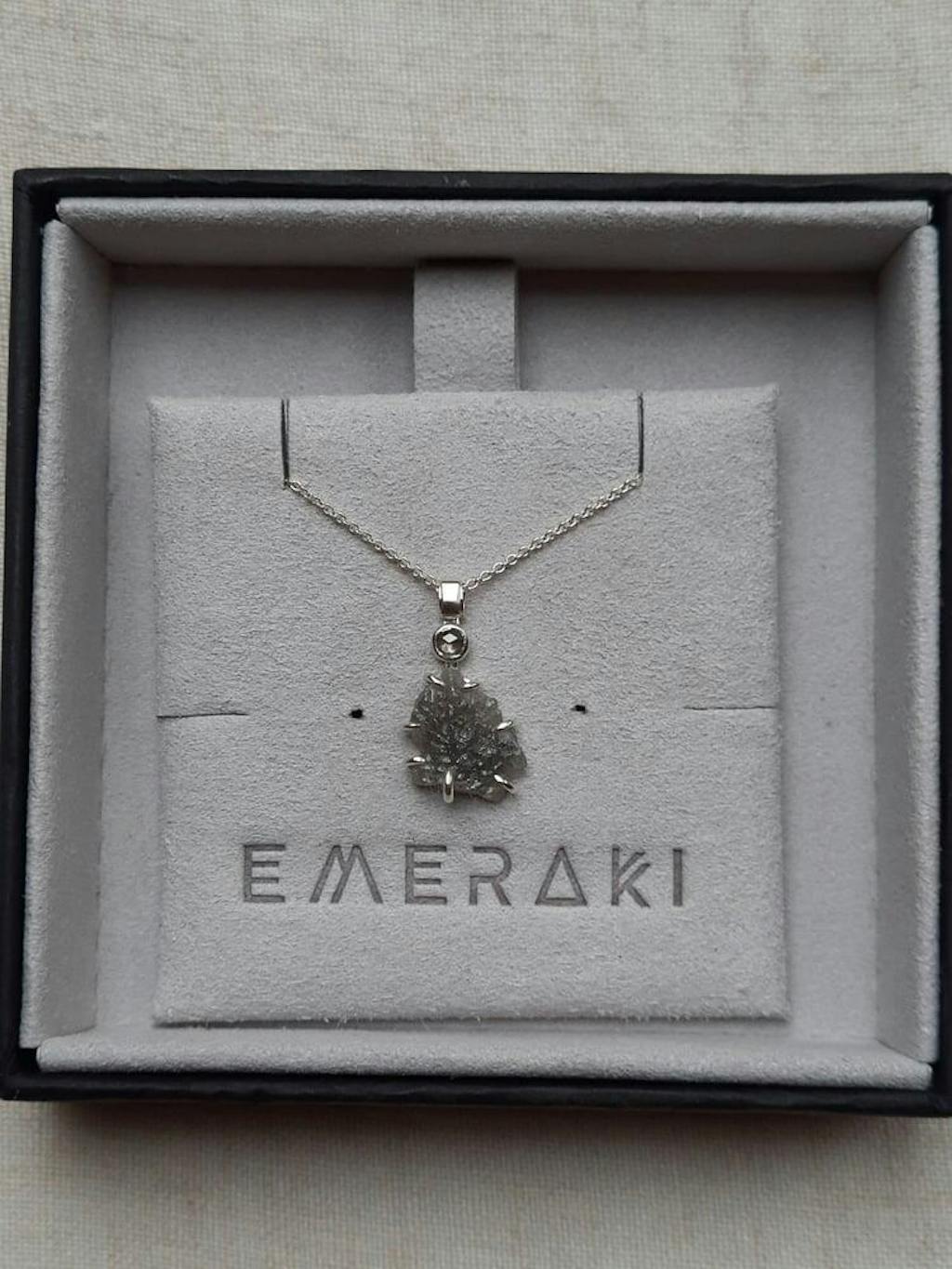 Raw Grey Diamond Necklace
