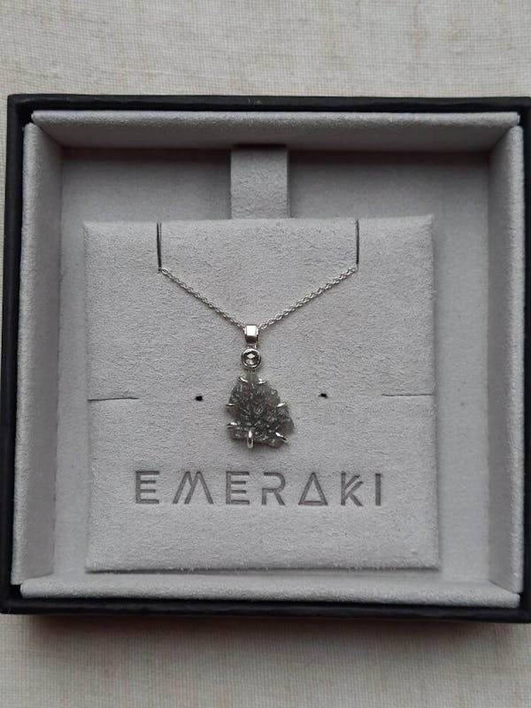 Raw Grey Diamond Necklace