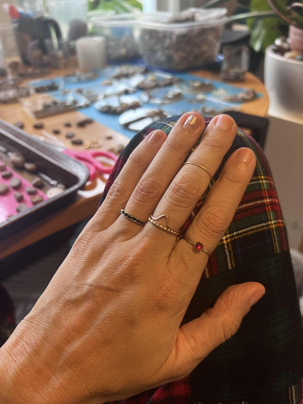 Black Herkimer Diamond Ring