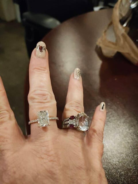 2.50ct-3.50ct Radiant Cut Lab Grown Hidden Halo Diamond Engagement Ring