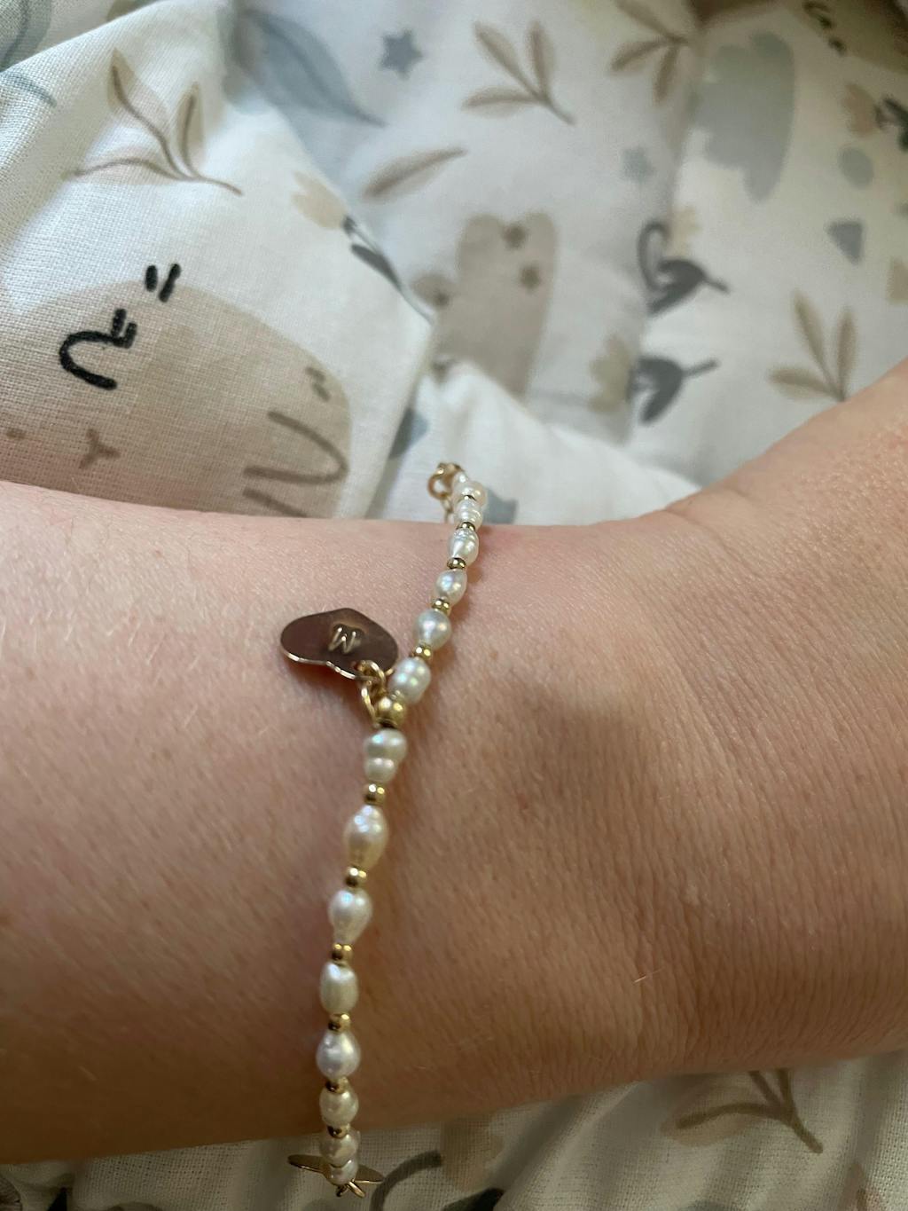 Spark of Love Pearl and Beads Bracelet with Personalised Heart Charm