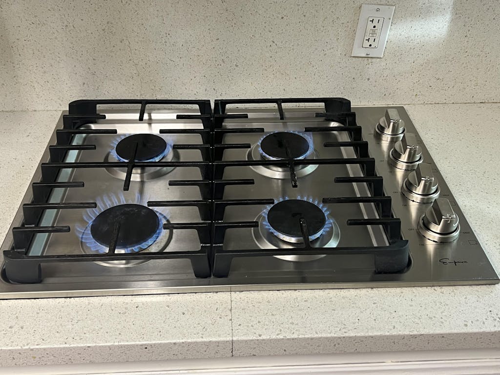 Gas Cooktop 30 Inch 4 Burners Silver Stainless steel Builtin Gas