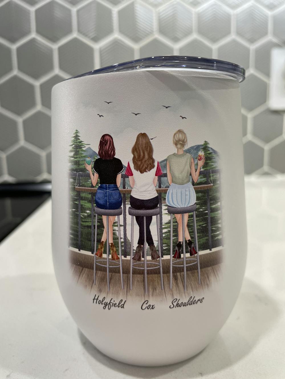I Would Fight A Bear For You Sisters Personalized Casual Sister Wine Tumbler-Csfwt3L