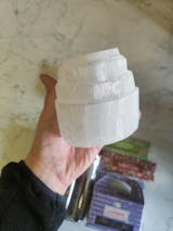 Portacandela in Selenite (circa 8x8x8 cm)