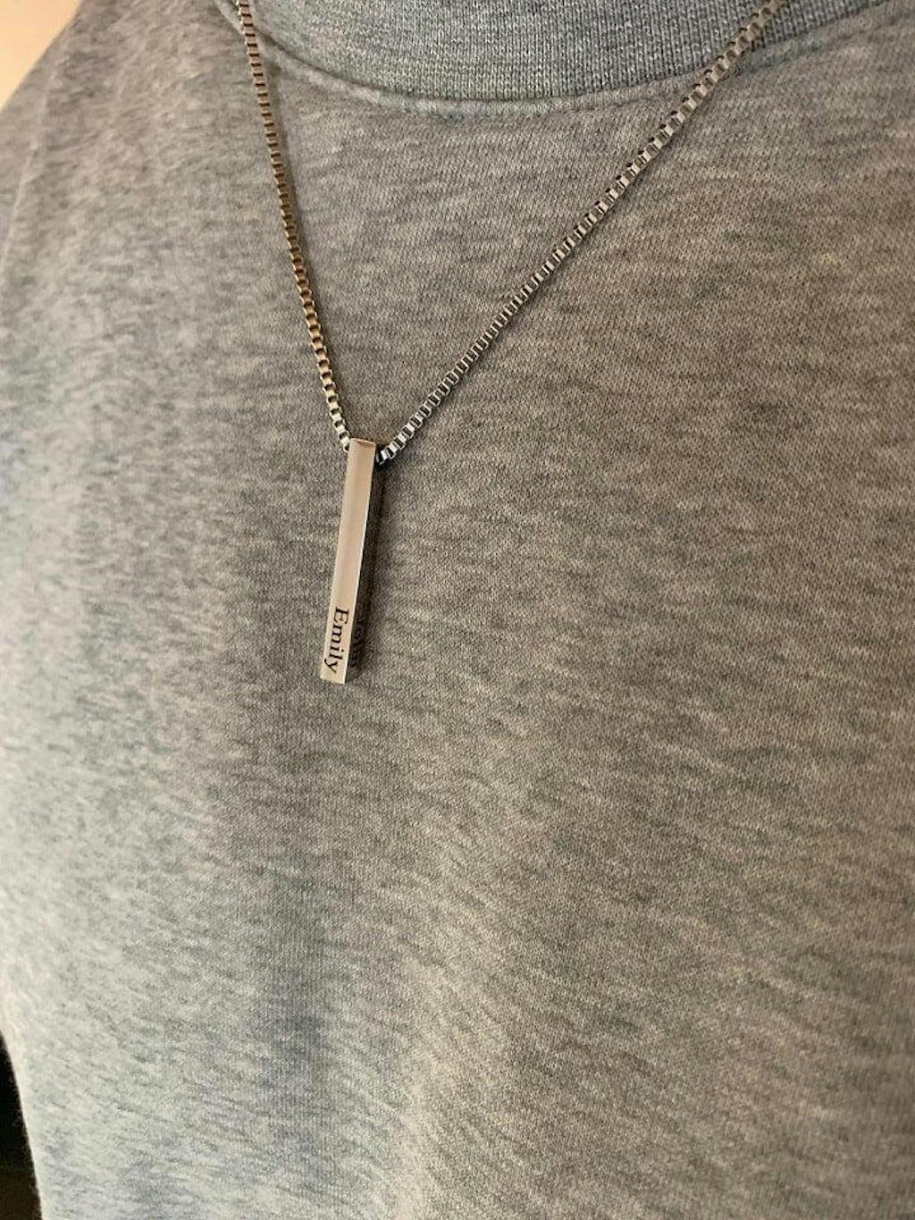 Säulenkette mit Gravur für Herren