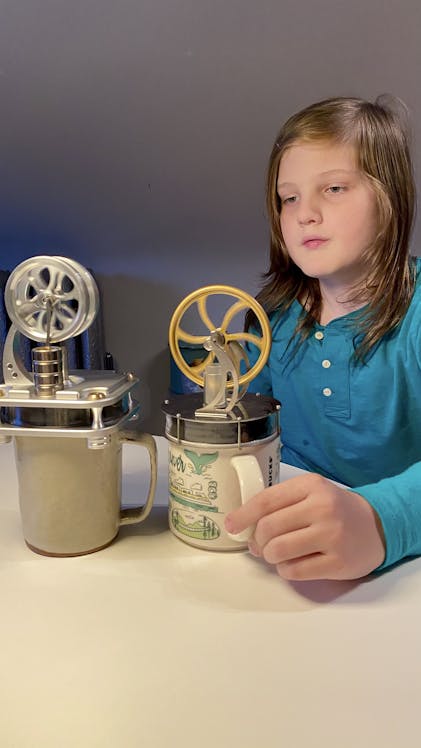 Low Temperature Stirling Engine Model - Educational Science Kit With Stainless Steel Build