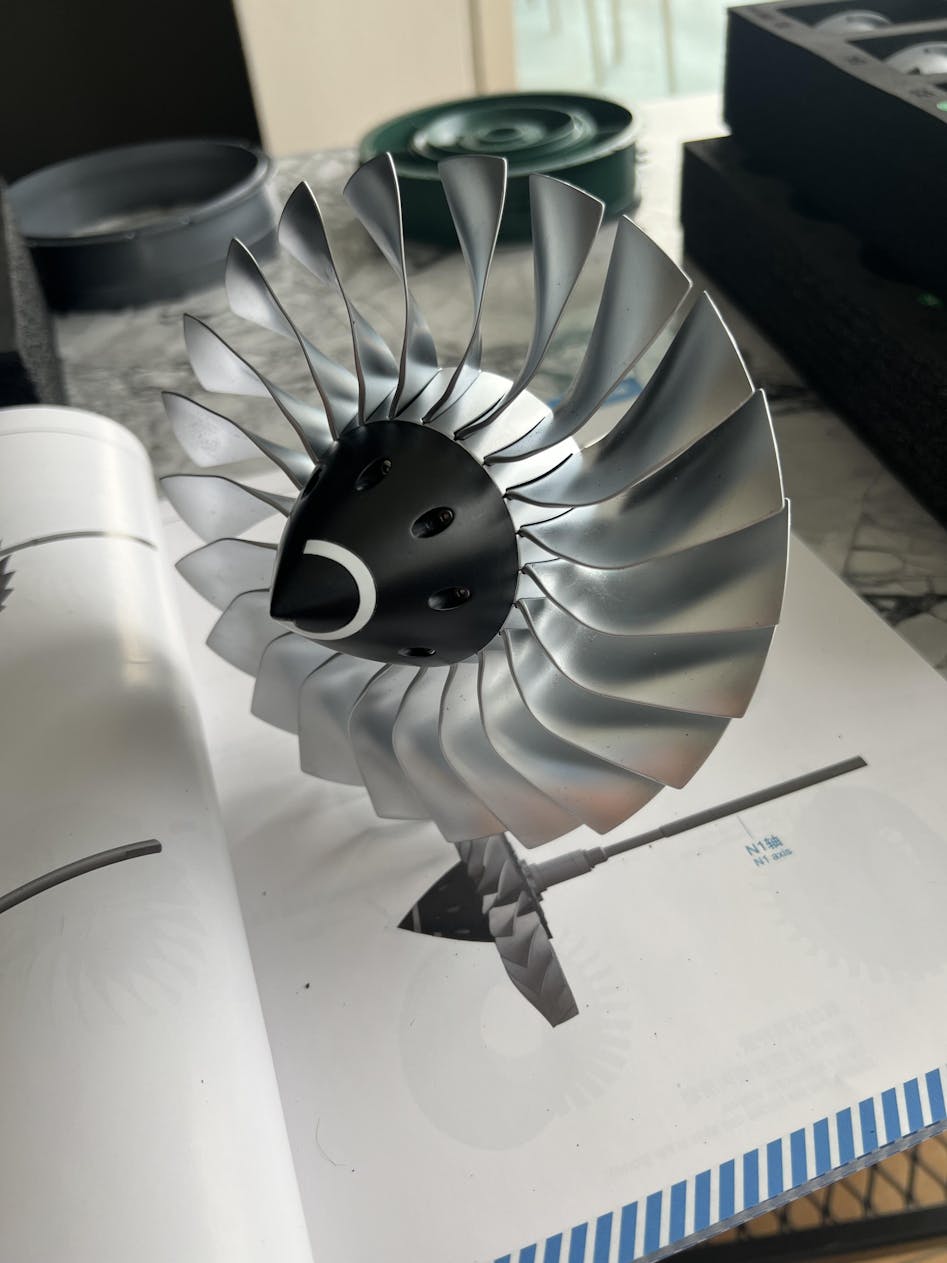 TECHING 1/10 Dual-Spool Turbofan Engine Model Kits That Runs Mechanical  1000+PCS