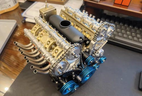 TECHING 1:3 Full Metal V8 Car Engine Model Kit - DIY Mechanical Assembly Educational Toy with 500+ Pcs - Build Your Own Engine