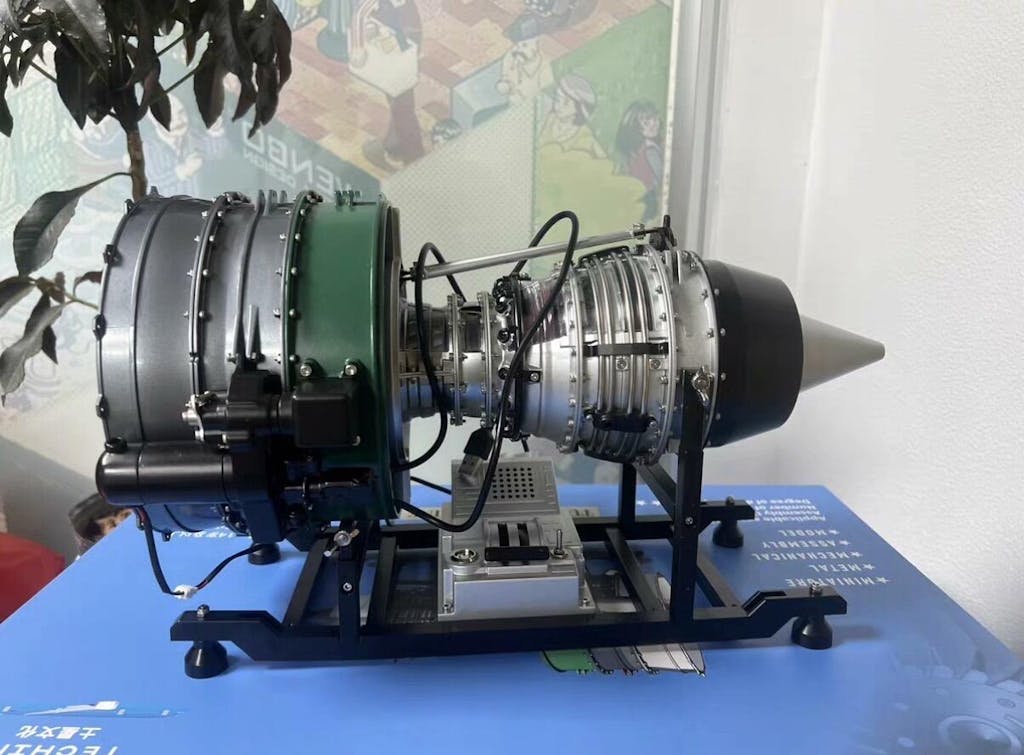TECHING 1/10 1000+Pcs DIY Full Metal Electric Twin-Spool Turbofan Aircraft Jet Engine Model Kit - Build Your Own Working Engine