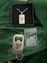 Rectangle pendant with necklace: Stainless steel rectangle necklace