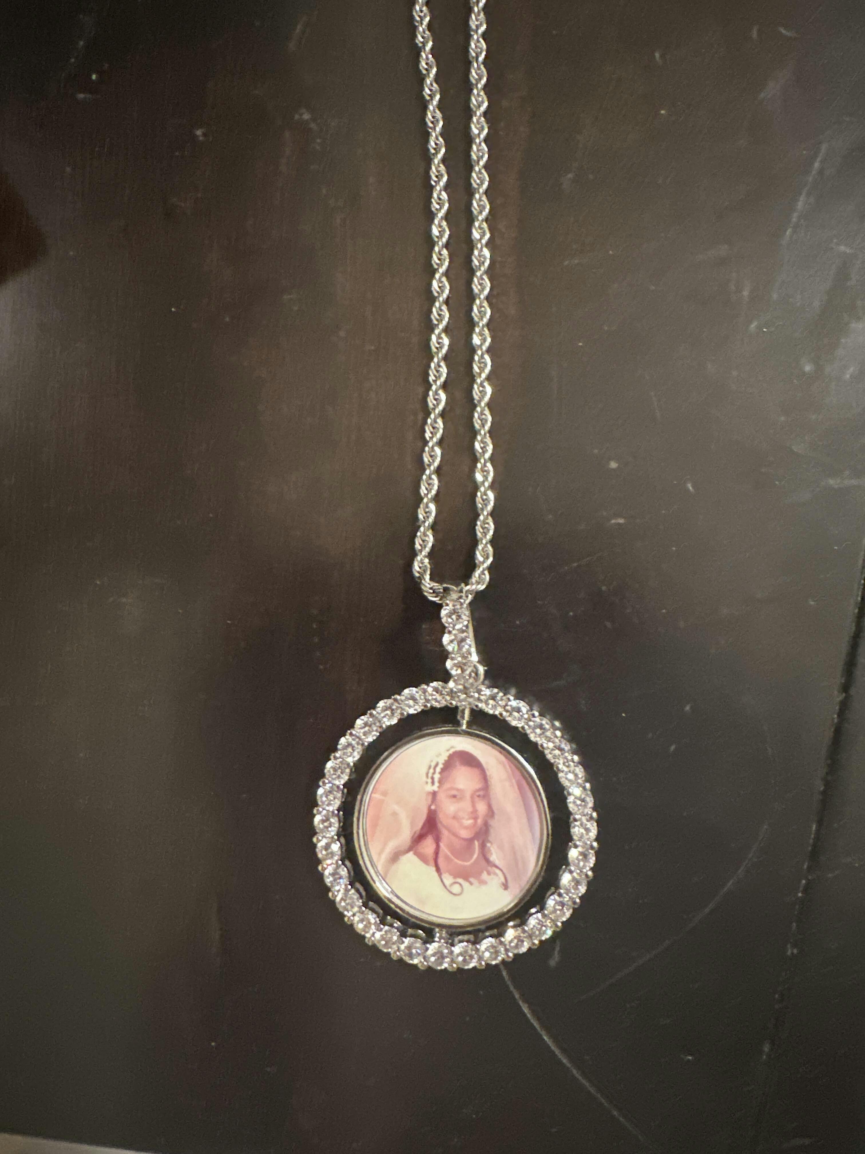 Custom Photo Rotating Double-Sided Medallions Pendant Necklace ...