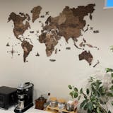 Wood World Map - Dark Walnut