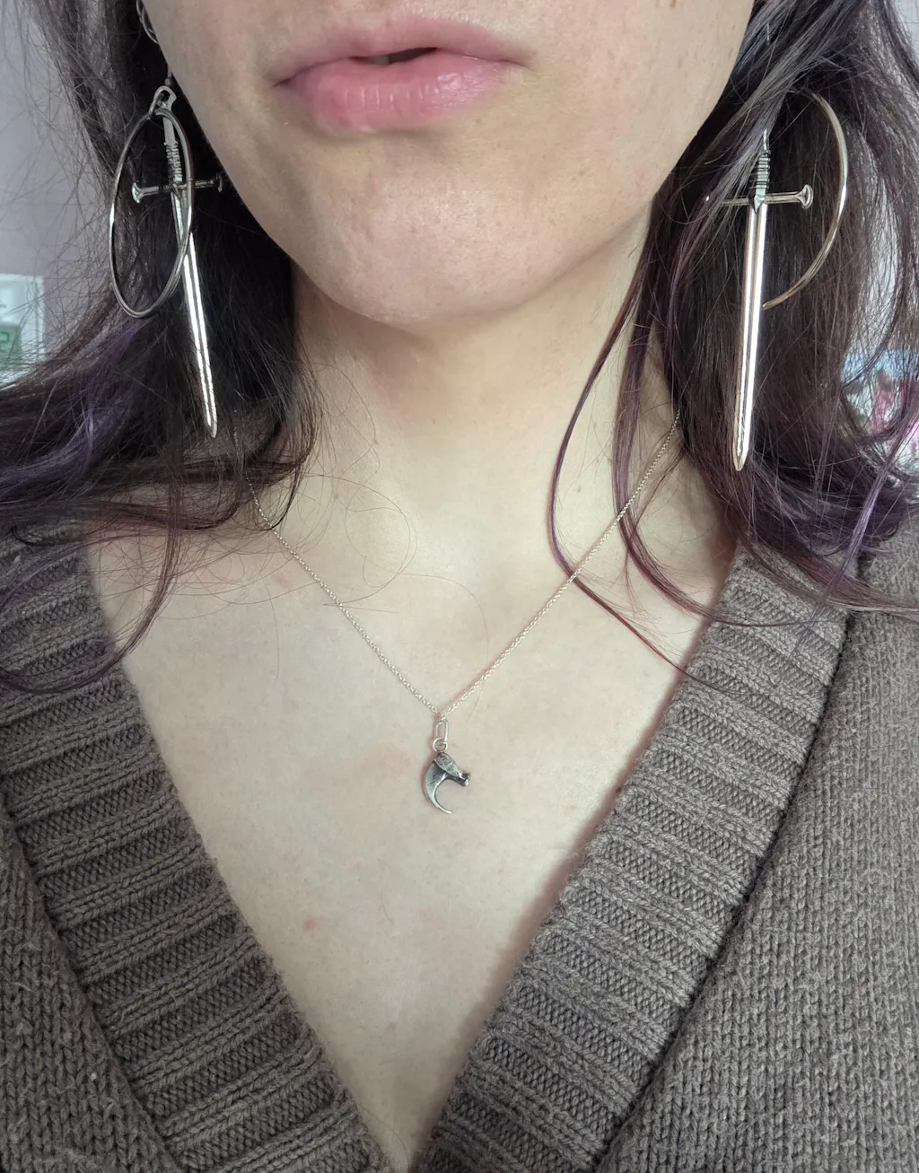 SLAY sword hoop earrings