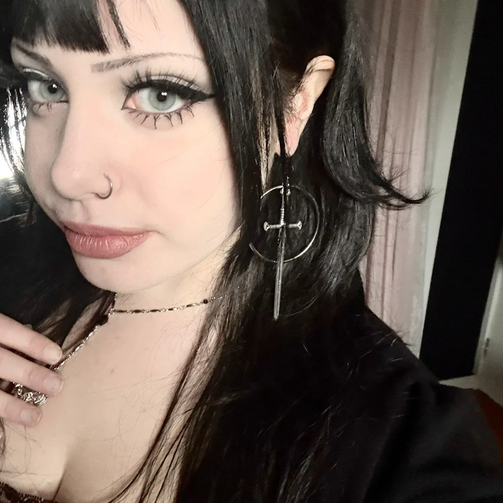 SLAY sword hoop earrings