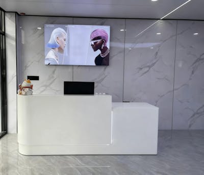 受付カウンター｜スタイリッシュ優雅デザイン おしゃれ L字型