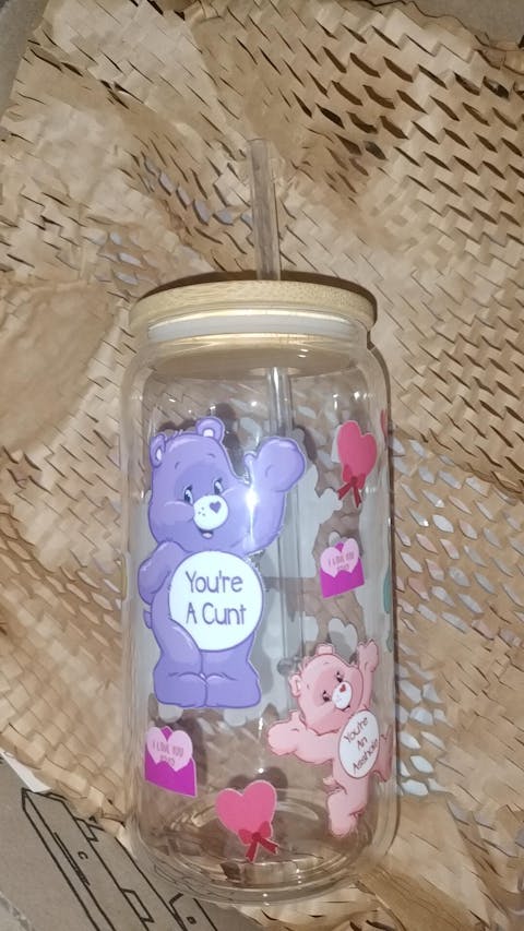 Swear Bears Glass Libbey Cup