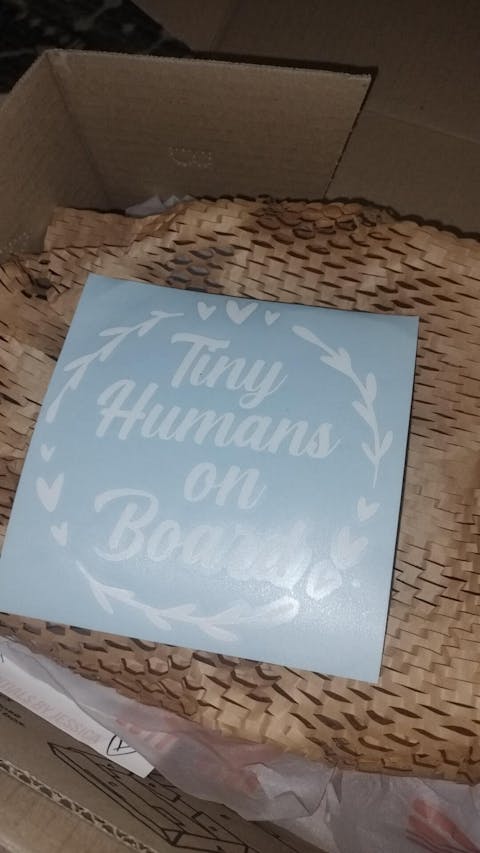 Tiny Humans On Board Car Decal