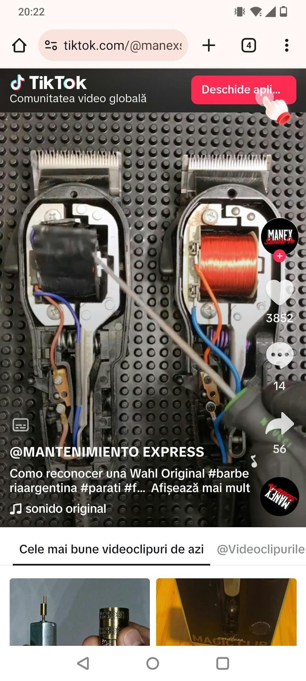 Masina De Tuns Profesionala Wahl Super Taper Cu Motor Electromagnetic, Cu Fir