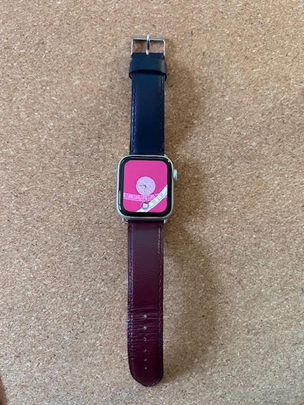 Holi Apple Watch - Bracelet cuir de vachette Marine 42 mm