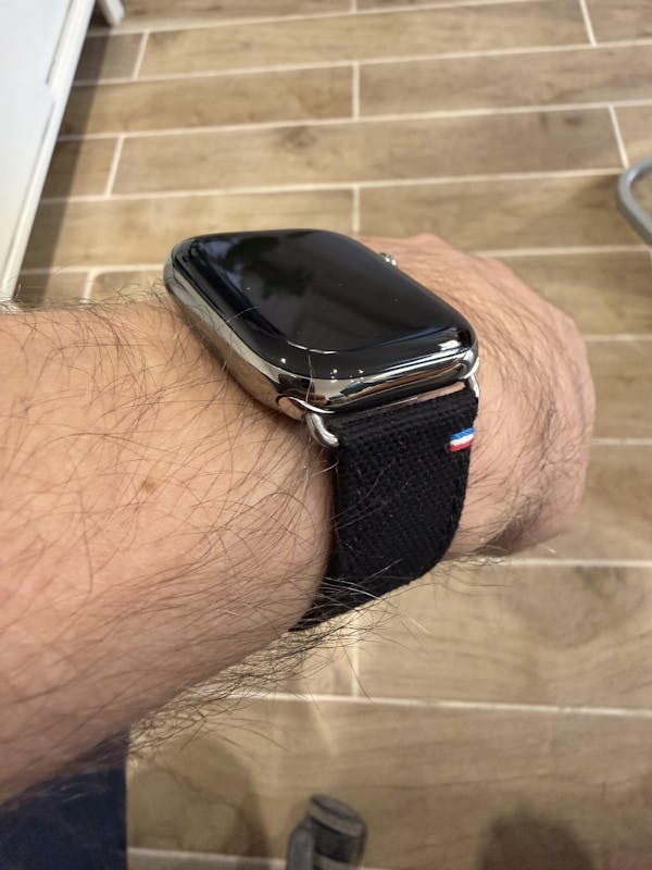 New Rover - Bracelet Apple Watch tissu renforcé Noir 44mm 45mm 46mm 49mm